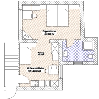 grundriss appartement 1 für 2 bis 3 Personen