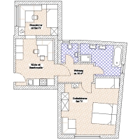 grundriss appartement 3 für 3 bis 4 personen