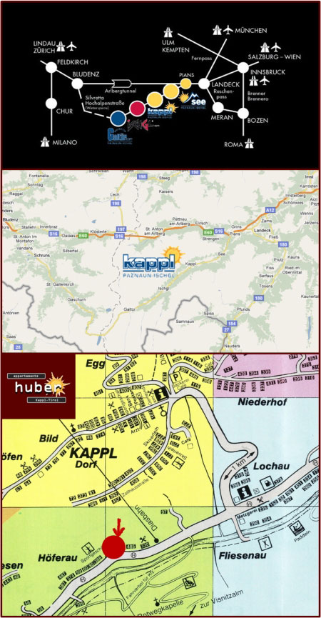 anreise appartements huber kappl im paznaun